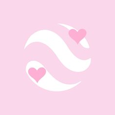 two hearts are in the middle of a pink background