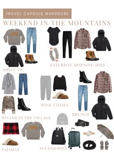 Cabin Weekend Outfit, Weekend Getaway Outfits, Cabin Outfit, Wander Outfit, Getaway Outfit, Mountain Outfit, Winter Travel Outfit, Hiking Outfit Women, Travel Capsule