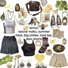 Fruity Outfits, Pixie Aesthetic, Hippie Jeans, Outfit Collage, Summer Lookbook, Shorts Outfit, Granola Girl, Mood Board Fashion