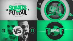 the logos for some sort of music band, somos fut bol and various colors