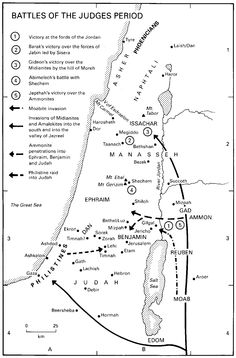 a map showing the battles of the judges period