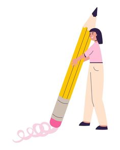 Student with big pencil erasing mistake vector illustration Mistake Illustration, Vector Landscape, Pencil Illustration, Illustration Vector, Graphic Illustration, Vector Free, Vector Illustration, Clip Art