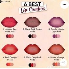 Sephora | Makeup | Sephora 6 Best Lip Combos | Poshmark Y2k Pfp 2000s, Make Up Diagram, Neat Makeup Looks, Make Up Instructions, Makeup Tutorial On Dark Skin, Names Of Makeup Looks, Different Lip Liner Styles, Lip Liner Guide, Lip Combos Pictures