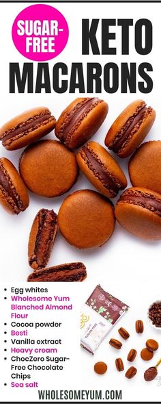 Sugar Free Keto Macarons Recipe Mc Bakery, Keto Almond Flour Recipes, Keto Quotes, Keto Sweet Treats, Soup Keto, Bread Keto, Macaron Recipes