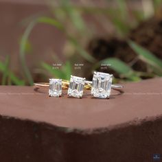 Emerald Cut Engagement Ring Solitaire Moissanite Ring, 1/2/3 CT Dainty Statement Ring, Anniversary Gifts for Women, Wedding / Bridal Ring, Handmade Emerald Cut Diamond Ring for Her ► Stone Size / Weight ➛ 1 CT = 7x5 mm ➛ 2 CT = 8x6 mm ➛ 3 CT = 10x8 mm ► High Quality Video Link ➛ https://youtu.be/01AQv-DGa9w ► Product Information ➛ Stone Type : Moissanite  ➛ Stone Shape : Emerald Cut ➛ Stone Carat Weight : 1/2/3 Carat ➛ Ring Setting : 4 Claw Prongs ➛ Band Width : 1.8mm (Customization Possible) ➛ 1ct Emerald Solitaire Engagement Ring, 3ct Emerald Engagement Ring, 2ct Emerald Engagement Ring, Emerald Cut Solitaire Engagement Ring, Emerald Cut Moissanite Ring, 3 Carat Ring, Emerald Cut Solitaire, Emerald Cut Engagement Ring