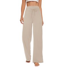 PRICES MAY VARY. 【Soft & Comfortable Touch】Wide Leg pants women fabric has a luxurious softness that feels gentle against the skin. Lightweight and breathable to wear all night as women's pajama pants, offering a soothing and cozy feel 【Drawstring & Non-see-through】The lounge pants for women with high waistband adjustable drawstring, gentle fit, as yoga pants for all-day wear. Stretch fabric makes it easy for you to do any yoga workout, and no creasing even after rubbing and washing 【Slimming Le Wide Leg Pajama Pants, Dress Pants For Women, Casual Maternity, Womens Pajamas Pants, Flowy Pants, Yoga Workout, Leg Design, Pants Women, Palazzo Pants