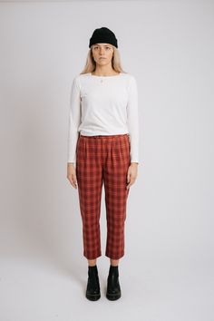 Lightweight plaid pants that are part of a set (pieces sold separately). 100% cotton Runs small, size up if you don't want them too fitted Model is 5'10" Wearing a size small Cute Room Decor, Plaid Pants, First Look, Parachute Pants, Harem Pants, Plaid, Running, Pants, How To Wear