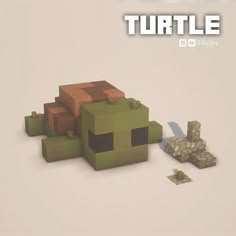 an image of a turtle made out of blocks and rocks with the words turtle on it