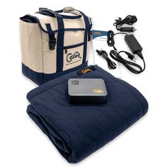 the cooler bag is next to two electronic devices