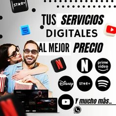 a man and woman are hugging each other with the caption'tus servicos digitales al meror precio '