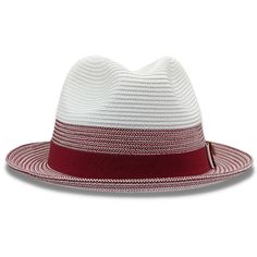 Elevate your style with our Urbaneer Collection's Red Two-Tone Braided Stingy Brim Pinch Fedora Hat. Crafted with a matching grosgrain ribbon, this hat features a pinch crown adorned with a Montique pin. The unlined design offers breathability, while the 2" brim adds a sleek touch. Available in XL for an additional $5. Made from a durable polyester blend for lasting quality and comfort. Two Tone design Pinch Crown Montique Pin Grosgrain Ribbon detail Unlined Fedora for breathability Brim size: 2 Mens Panama Hat, Mens Hats Fashion, Wardrobe Upgrade, Mens Hats, Hats Fashion, Mens Braids, Mens Linen, Fedora Hat, Men's Accessories