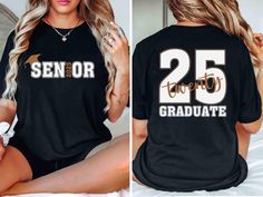 Senior 2025 Shirt, Class of 2025 Shirt, Retro Graduation Shirts, College Graduate Gifts, Girl Graduating Senior Tee, High School Graduation ----------------------------------------------------------------- ** How to order? ** 1. Please check all pictures and choose your T-shirt Size and Color. 2. Choose your quantity as much as you want. 3. Please enter custom Design Color and Personalization Box (if applicable) 4. PLEASE secure all steps of your order 5. After You add your note, Please Click "Proceed to Checkout" After selecting the order, please check the address and parameters again. Product Details:✨  INFORMATION  We offer a variety of shirts: * Adult Unisex Tee: 5.3-ounce, 100% cotton (99/1 cotton/poly (Ash) & 90/10 cotton/poly (Sport Grey), 50/50 cotton/poly (Dark Heather) Made with Graduate Gifts, Class Of 2025, College Graduate, College Graduation Gifts, Senior Night, Graduation Shirts, High School Graduation, School Graduation, Cuffed Shorts