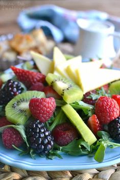 a close up of a plate of fruit salad