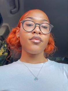 Natural Hair Dyed Black Women, Dyed Natural Hair For Black Women, Colored Natural Hair, Girl Hair Colors, Ginger Hair Color, Dyed Hair Inspiration, Dyed Natural Hair, Cute Piercings, Pretty Hair Color