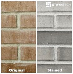 the same brick wall is compared to each other in different colors and sizes, but without mortars