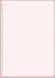 a pink notebook with lined paper on top