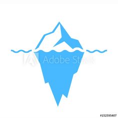 an iceberg floating in the water with mountains and waves on it's side