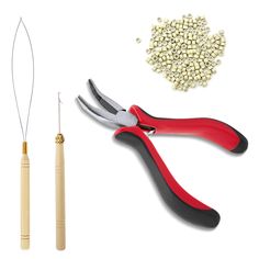 PRICES MAY VARY. Hair Extension Tool Set - Package includes 1 plier, 1 pulling hook, 1 hook crochet needles, and 200 pieces silicone lined aluminum microrings. Bead Device Tool - The pulling hook and hook crochet needle are designed for your convenience. They are easy to pull hair through micro-link rings, beads for hair extensions or hair feathers purpose. Silicone Lined Micro Rings - Light-weight aluminum combining with silicone offers a long-term grip while at the same time not easy to hurt y Beads For Hair, Rings Light, Micro Link, Rings Beads, Hair Feathers, Hook Crochet, Feather Extensions, Professional Hair Tools, Hair Extension Tools