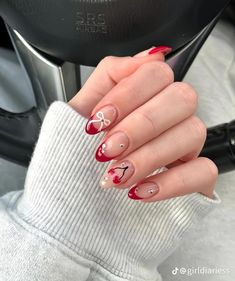 Red Theme Nails, Rounded Acrylic Nails, Nye Nails, Cross Nails, Makeup Nails Designs, Beauty Nails Design, Simple Gel Nails, Basic Nails