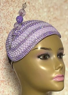 Lavender Beaded Hat for Church, Wedding, Mother of the Bride, Head Covering, Tea Parties and Other Special Occasions - Etsy Wedding Headband With Bead Caps, Handmade Crown Costume Hat For Weddings, Handmade Tall Crown Costume Hat For Weddings, Adjustable Crown Costume Hat For Wedding, Handmade Wedding Crown Costume Hat, Adjustable Purple Costume Hats And Headpieces For Church, Adjustable Purple Costume Hats For Church, Adjustable Crown Wedding Costume Headpiece, Formal Purple Headband Headpiece