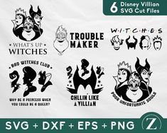 six disney villain svg cut files