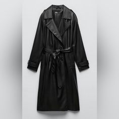 Belt Not Included Pristine Faux Leather Trench Coat, Black Motorcycle Jacket, Zara Leather Jacket, Lightweight Trench Coat, Suede Trench Coat, Denim Trench Coat, Coat With Belt, Faux Leather Coat, Faux Leather Biker Jacket