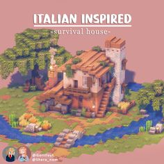 the italian inspired survival house is shown in this video game, which shows how to build it