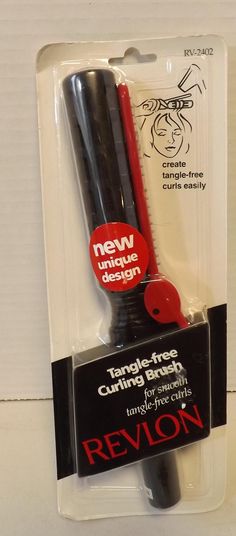 New Old Stock Revlon Tangle Free Curling Brush 1994- Revlon Model RV-2402 Unopened. Cordless - use with hair dryer, It measures about  C-6 Curling Brush, Curl Styles, Revlon, Hair Dryer, Tangled, Rv, Beauty Book, Hair Care, Holiday Gifts