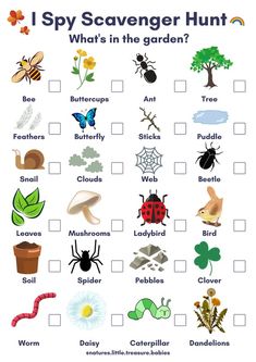 i spy scavenger hunt for kids to learn how to use the words and pictures