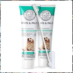 Dog Toothbrush and Toothpaste Brushing Kit, 7oz (Pack of 2) Enzymatic Tooth Paste, Beef Flavor | Teeth Cleaning & Fresh Breat Brushing Dogs Teeth, Pet Dental Care, Flavored Toothpaste, Dog Toothpaste, Toothbrush And Toothpaste, Dental Treats, Dog Toothbrush, Dog Teeth Cleaning, Toothbrush Toothpaste