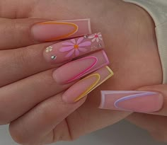 25 Birthday Nails, April Birthday Nails, Nails Cute Pink, Nail Template, Rose Gold Nails Design, Nails Colorful, Drip Nails, Ombre Acrylic Nails