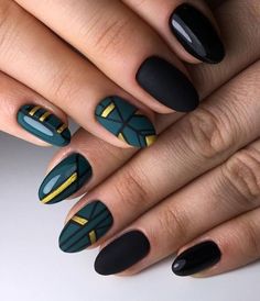 Yellow Nail, Special Nails, Fall Nail Art Designs, New Nail Designs, Geometric Nail, Latest Nail Art, Nails Polish, Winter Nail Art, Winter Nail Designs