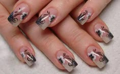 42 Nail Art Trends 2010 Nails, Nail Art Trends, French Nail Art, French Acrylic Nails, Dope Nail Designs, Floral Nail Art, Exotic Nails