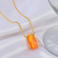 ✨ This Carnelian Pendant Necklace showcases a radiant carnelian stone with its vivid orange-red color and captivating natural patterns. Known for its energizing and confidence-boosting properties, it adds a bold, stylish touch to any ensemble. ★ You are seeing actual pics of products ★ Product Type:- Semi-Precious Gemstone ★ Necklace Size:- 17+2 Inches ★ Shape:- U Shape ★ Gemstone:-Carnelian  ★ Size:-8X16 MM ★ Weight:-19.5 Cts. ★ Color:- As Seen as Picture ★ Treatment:- 100% Natural    ★ Buyer w Women Chain, Carnelian Pendant, Studded Necklace, Carnelian Stone, Celestial Jewelry, Wedding Jewellery Necklace, Elegant Necklaces, Adjustable Necklace, Personalized Necklace