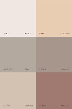 four different shades of beige and brown with the same color scheme in each one,