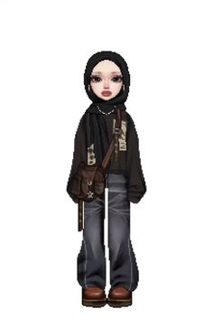 Hijabi Cartoon, Hijabi Princess, Bratz Outfits, Hijabi Outfit, Bratz Inspired Outfits, Muslim Outfits Casual, Outfit Styles, Comic Style Art