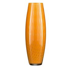 an orange vase is shown on a white background