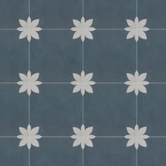 a tile with white flowers on it