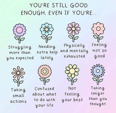 Good morning lovelies 🩷🩷 More often than not we find ourselves caught up in so much such that it’s the beginning of the week and you’re already exhausted 💔 Exhaustion can be physical or mental. Always remember that you are enough and don’t be too hard on yourself 💕💕✨ #selfcare #loveyourself #healthypractices #mentalhealth #youareenough #healthyhabits Bright Quotes, Cute Images With Quotes, You Are Enough