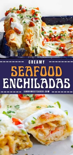 creamy seafood enchiladas are an easy and delicious appetizer