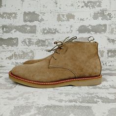 New A Flexible Rubber Sole And Breathable Leather Lining Ground You In Total Comfort In This Suede Chukka Boot. Removable Insole Leather Upper And Lining/Rubber Sole Imported Size 8.5 Department Men Closure Lace Up Beige Lace-up Desert Boots With Suede Lining, Casual Beige Desert Boots With Round Toe, Beige Suede Lace-up Desert Boots, Casual Beige Desert Boots With Rubber Sole, Beige Desert Boots With Stitched Sole, Beige Desert Boots With Stitched Sole And Round Toe, Casual Suede Desert Boots With Flat Heel, Casual Beige Ankle Desert Boots, Beige Desert Boots With Textured Sole