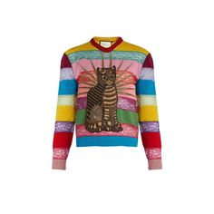 Gucci Men's Small Runway Cat Applique Panelled Lace And Wool Sweater 124g12 Made In: Italy Measurements: Length: 18" Width: .3" Height: 21.5" Size: Small Overall Excellent+ Condition ( 9.5/10 Or A+ ) Men's Small Shoulders: 15" Pit To Pit: 18" Sleeve Seam To End: 21" Waist: 17.5" Signs Of Wear: Exterior: Excellent Interior: Excellent Edges: Excellent Small Shoulders, Gucci Sweater, Cat Applique, Gucci Men, Wool Sweater, Wool Sweaters, Overalls, In Italy, Sweaters For Women