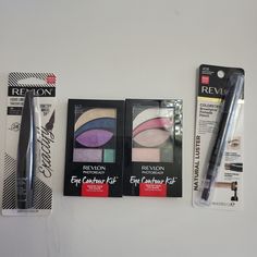 Contains 4 Great Items For One Small Price: Revlon Liquid Eyeliner In "Sparkling Black", This Has A "Exactify Wheel Tip"! A "Brow Lights Eyebrow Pomade Pencil" With A Tiny Kabuki Brush To Blend. Also Contains The Two Bright Eyeshadow Palettes Shown. All Items Brand New In Sealed Packaging. Bundles Welcome And I Love To Give Great Discounts On Bundles!!! Revlon Liquid Eyeliner, Revlon Kiss Balm, Revlon Eyeshadow Palette, Fix Makeup, Light Eyebrows, Vinyl Lips, Revlon Makeup, Lip Color Lipstick, Bright Eyeshadow