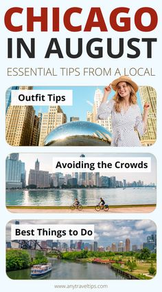 the chicago in august essential tips from a local guide infographical poster for an upcoming trip