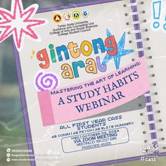 the front cover of a book with an image of a star on it and text that reads, gintons arai mastering the art of learning as study habitts webinar