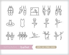 the minimal ballet line icons are shown here