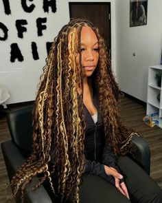 Knotless Braids, Her Hair, Curly Hair, Blonde, Color, Black, Plaits