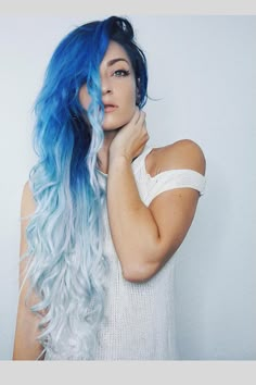 @charity.grace is our mermaid queen #arcticfoxhaircolor She does tutorials on this gorgeous Blue ombre! #poseidon #bluehair #charitygrace #ombre #colormelt #colorfulhair #crueltyfreehair Hidden Rainbow Hair, Mermaid Queen, Best Ombre Hair, Trendy We Fryzurach, Mermaid Hair Color, Blond Ombre, Arctic Fox Hair Color, Rainbow Hair Color