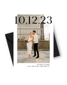 Card Black And White, Downtown Photography, Save Our Date, Unique Save The Dates, Modern Save The Dates, Date Invitation