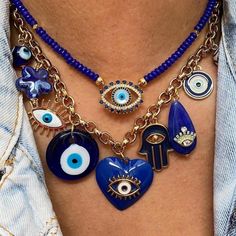 Nazar Necklace, Evil Eye Art, Handmade Evil Eye, Crystal Vibes, Eye Decor, Evil Eye Design, Indie Jewelry, Black Cowboy, Evil Eyes